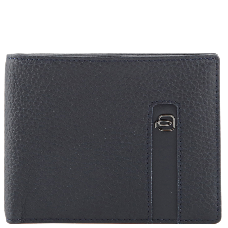 Piquadro Navy Blue Leather Bifold Wallet