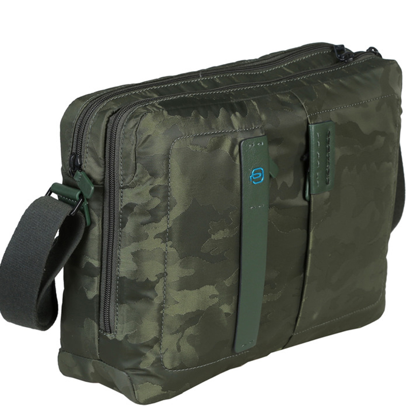 

Piquadro Green Camouflage Nylon Messenger Bag