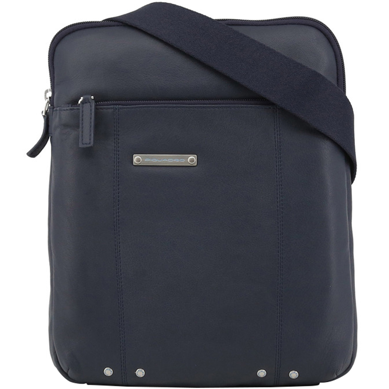 navy leather messenger bag