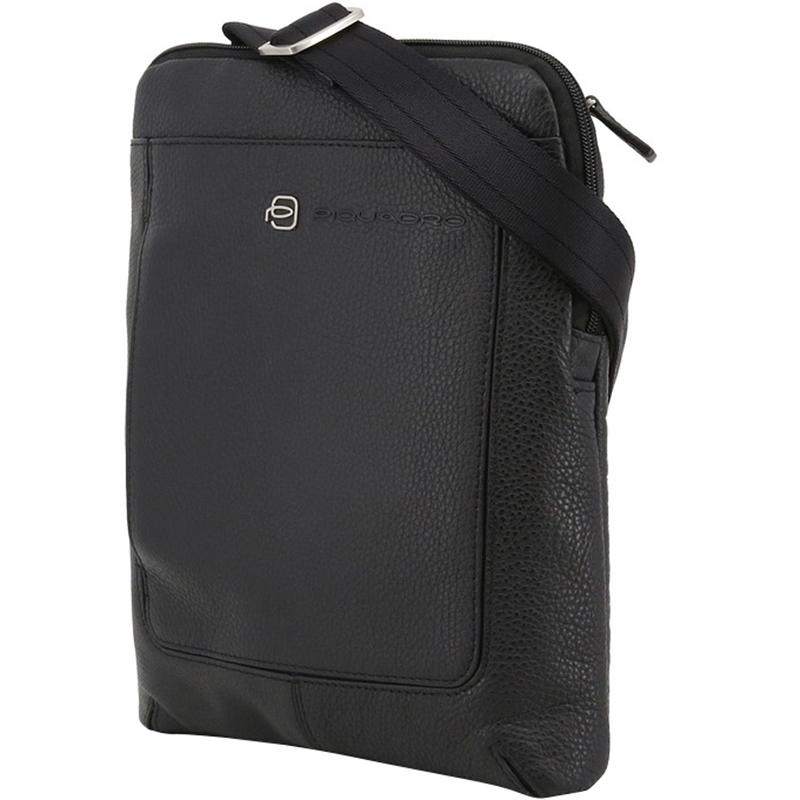 

Piquadro Black Leather Messenger Bag