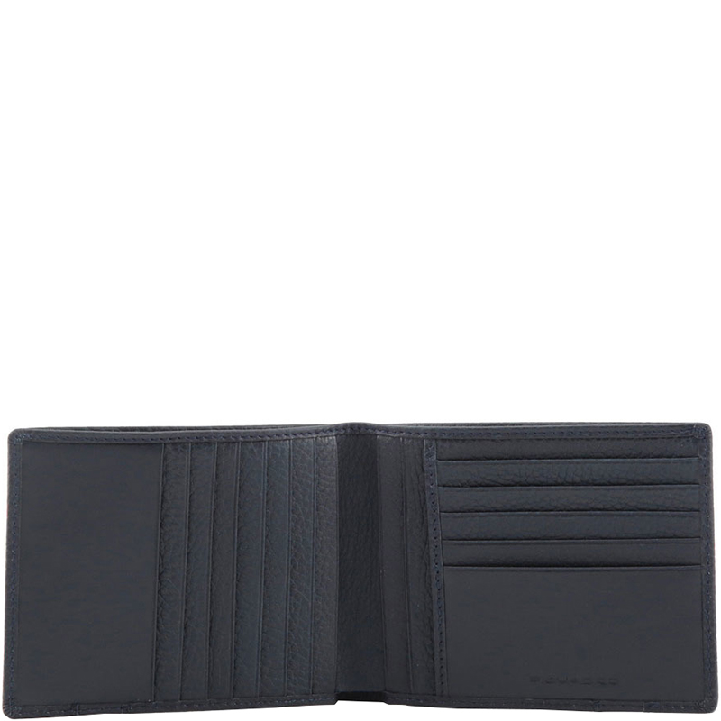 

Piquadro Navy Blue Leather Bifold Wallet