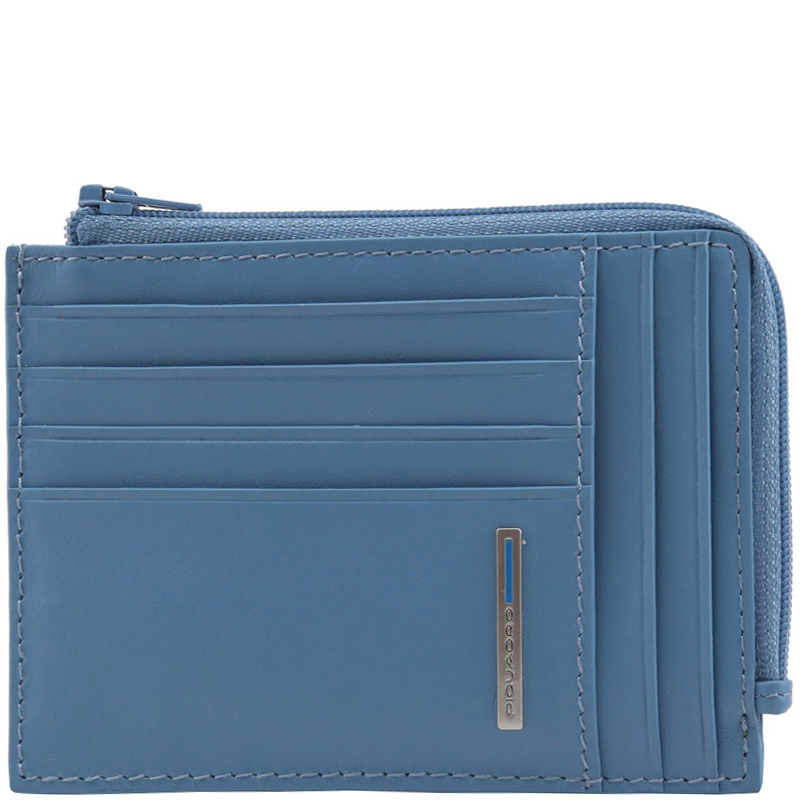 Piquadro Blue Leather Credit Card Holder