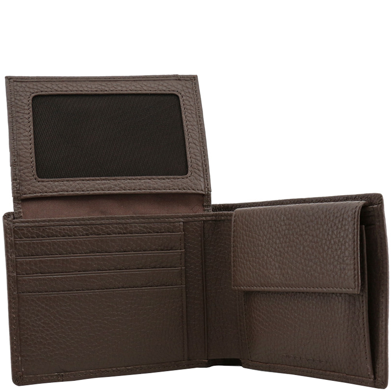 

Piquadro Brown Pebbled Leather Bifold Wallet