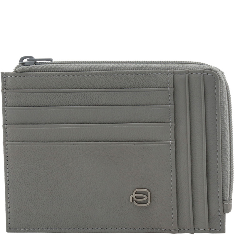 Piquadro Grey Leather Credit Card Holder