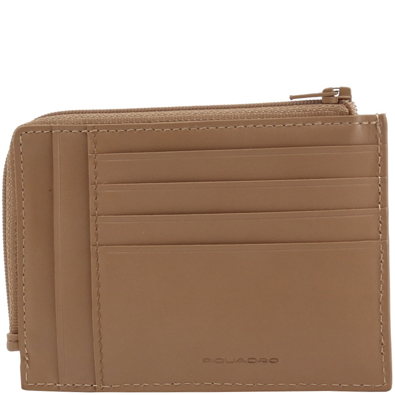 

Piquadro Light Brown Leather Credit Card Holder