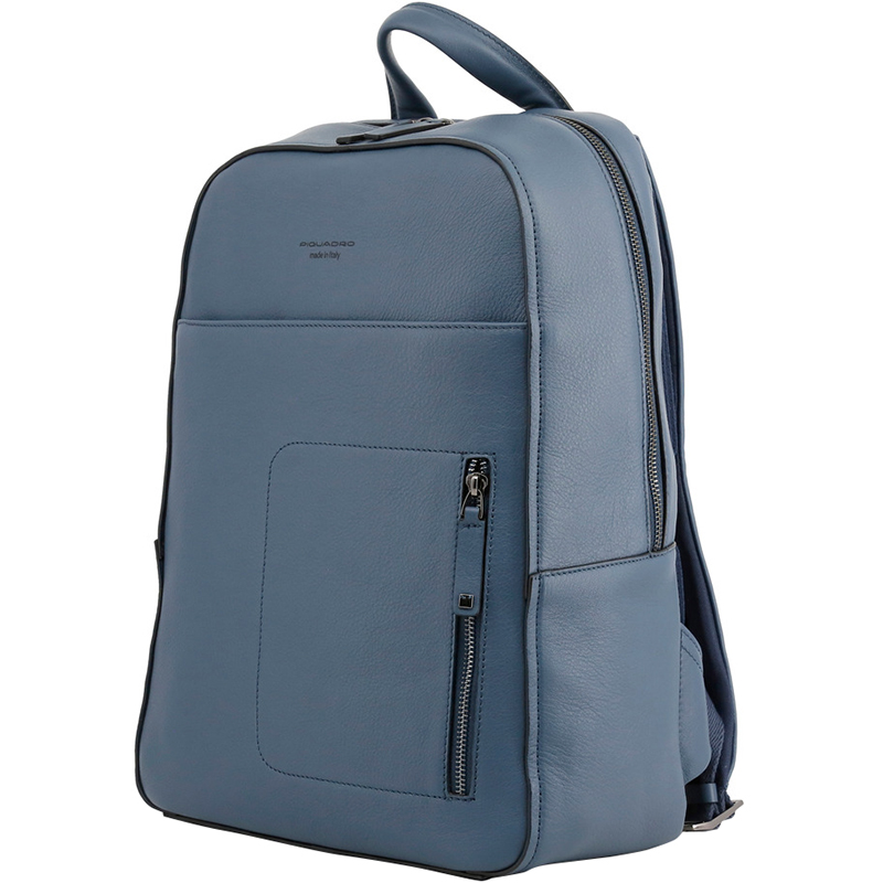 

Piquadro Blue Leather Backpack