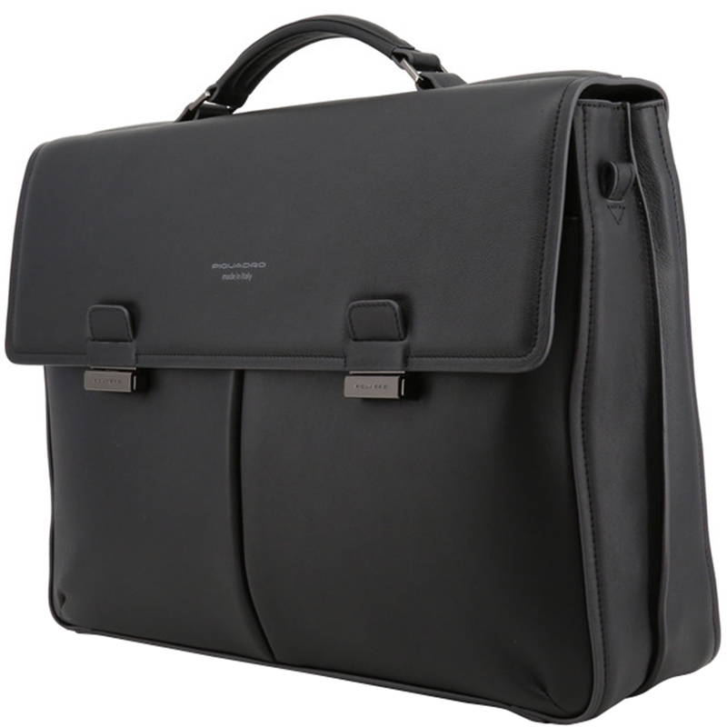 

Piquadro Black Leather Briefcase