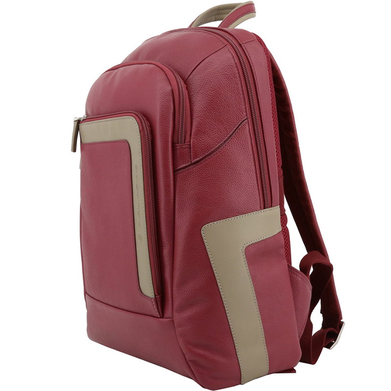 

Piquadro Red Leather Backpack