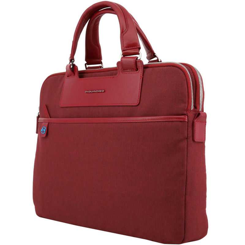 

Piquadro Red Fabric and Leather Briefcase