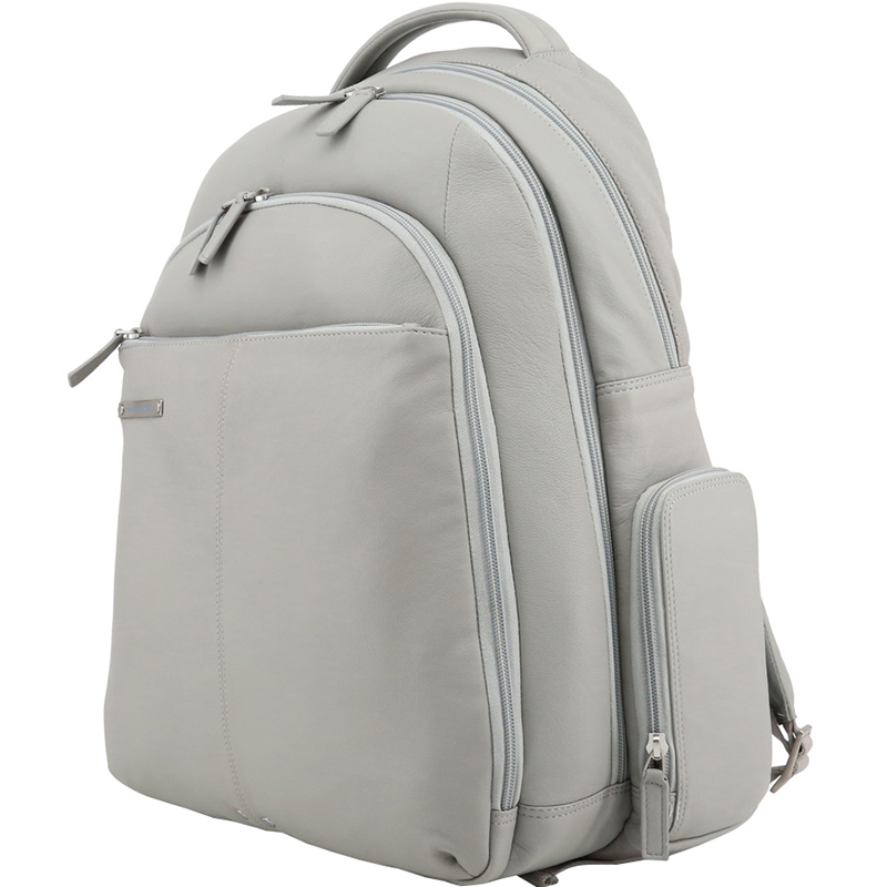 

Piquadro Grey Leather Backpack