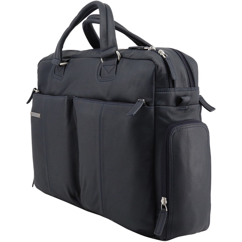 

Piquadro Dark Blue Leather Briefcase