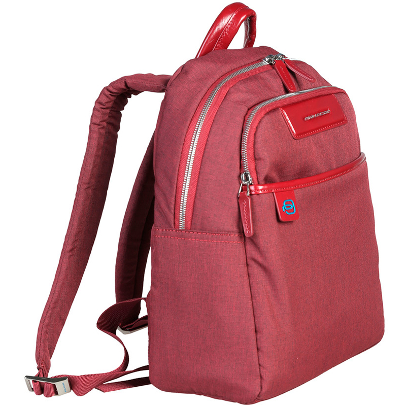 

Piquadro Red Nylon and Leather Backpack