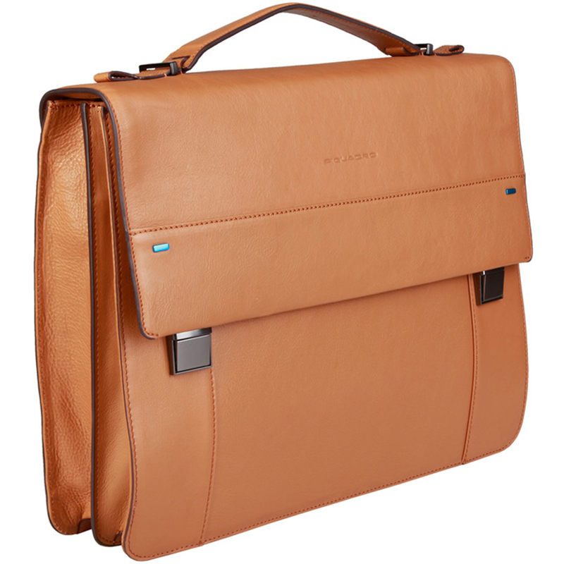 

Piquadro Tan Leather Briefcase, Brown