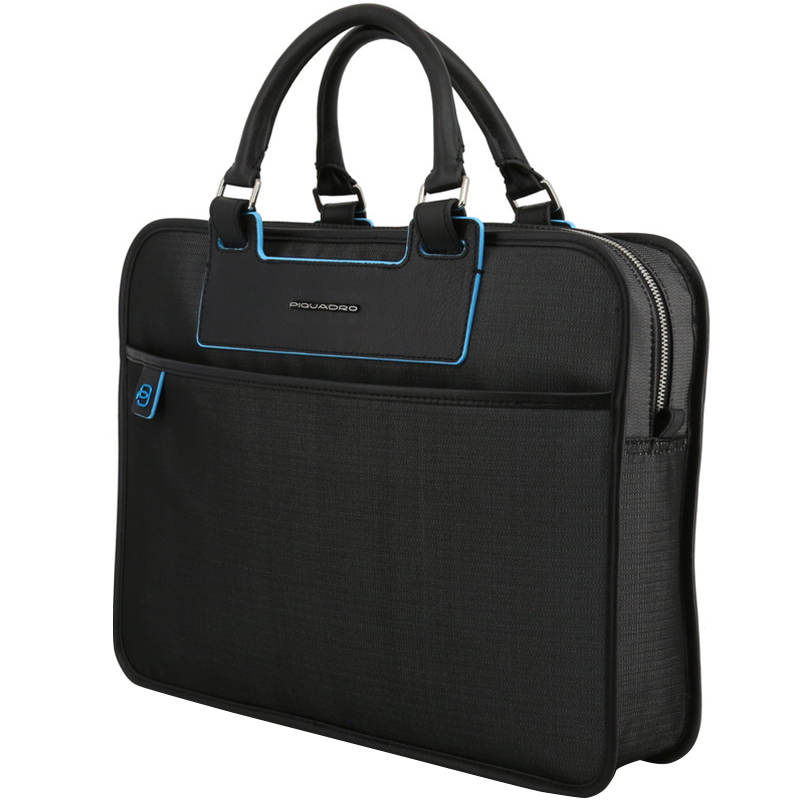 

Piquadro Black Synthetic Fabric and Leather Briefcase