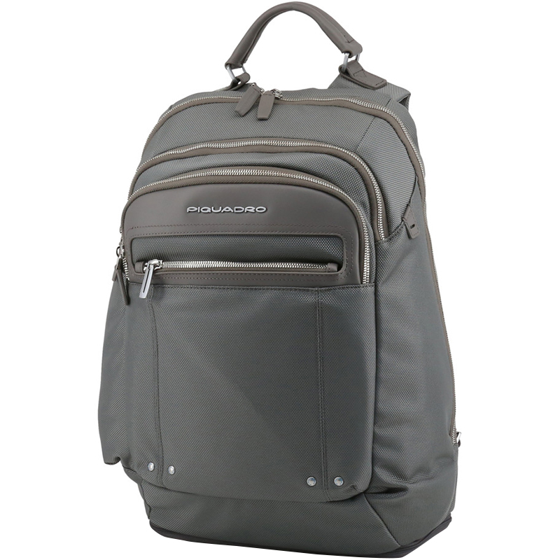 

Piquadro Grey Synthetic Fabric and Leather Backpack