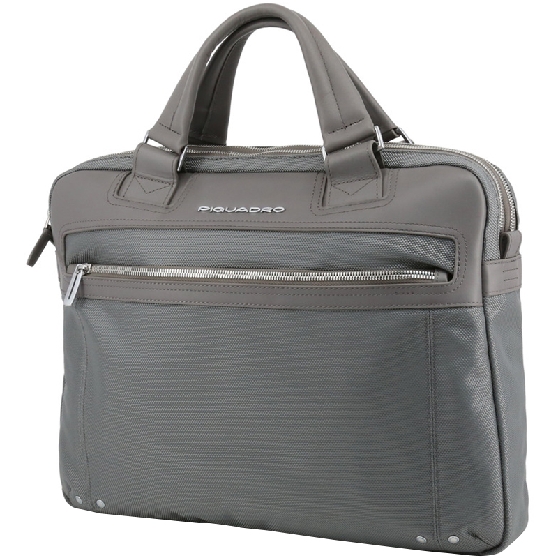 

Piquadro Grey Synthetic Fabric and Leather Briefcase