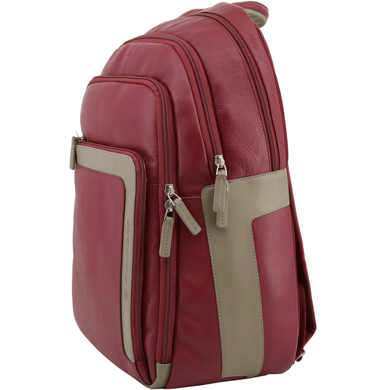 

Piquadro Red Leather Backpack