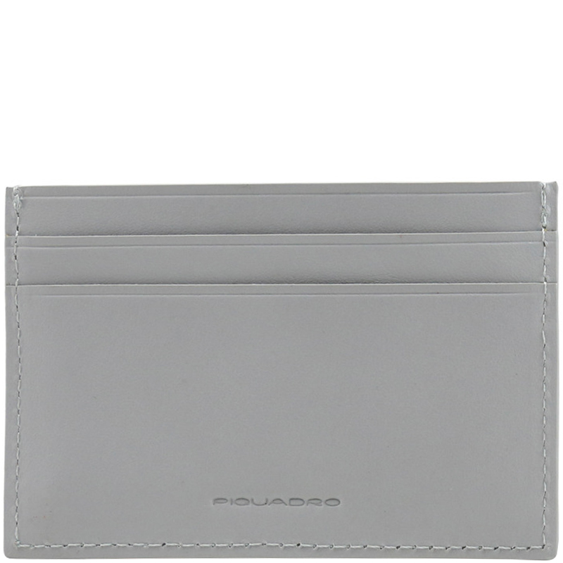 

Piquadro Light Grey Leather Card Holder