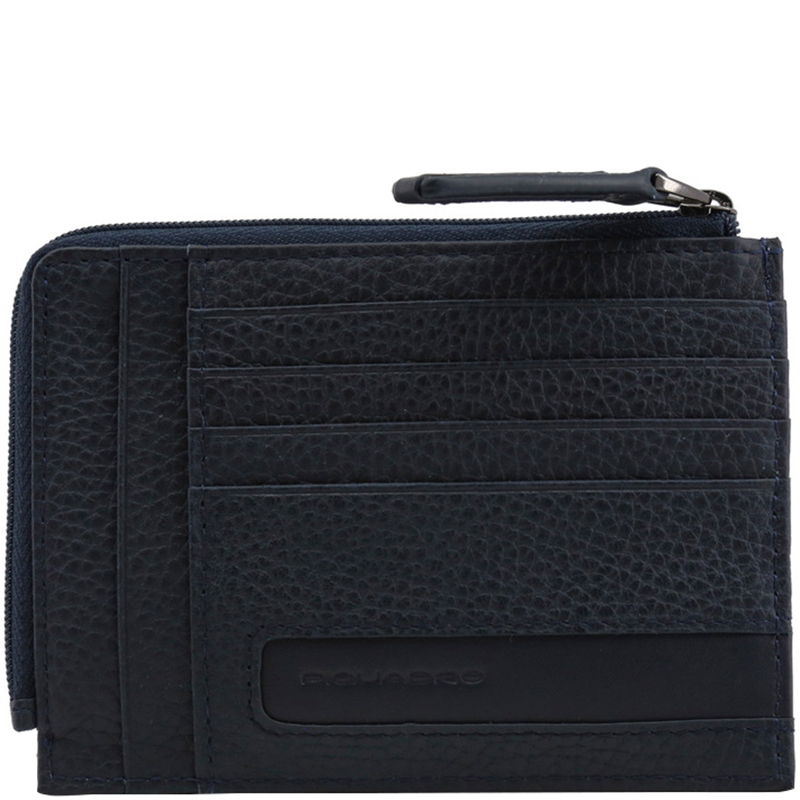 

Piquadro Navy Blue Leather Credit Card Holder, Black
