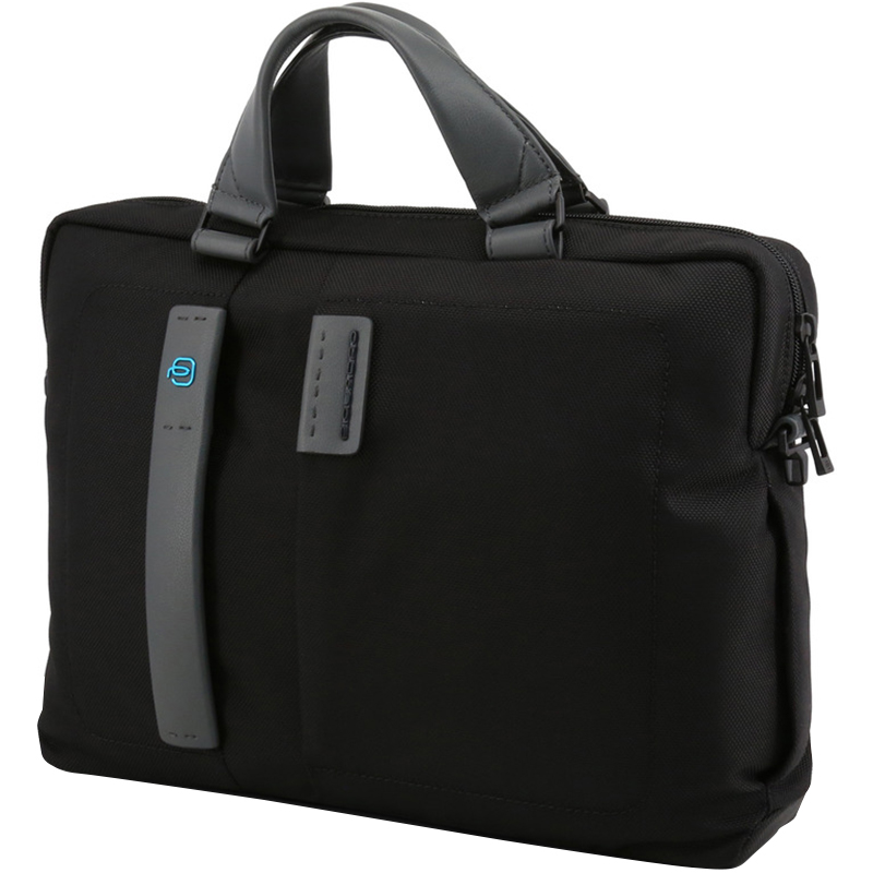 

Piquadro Black Fabric and Leather Briefcase