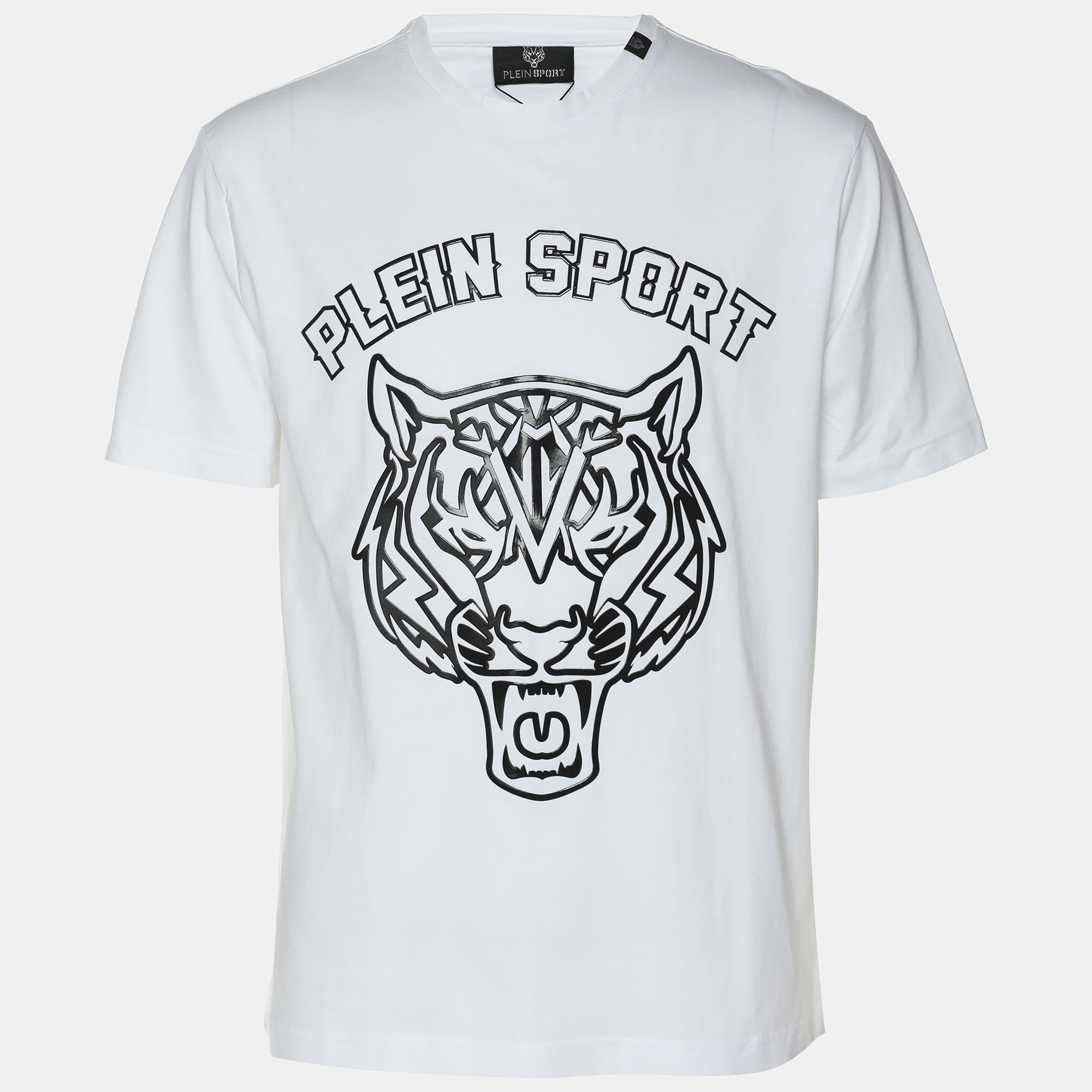

Plein Sport White Jersey Tiger Print T-Shirt M