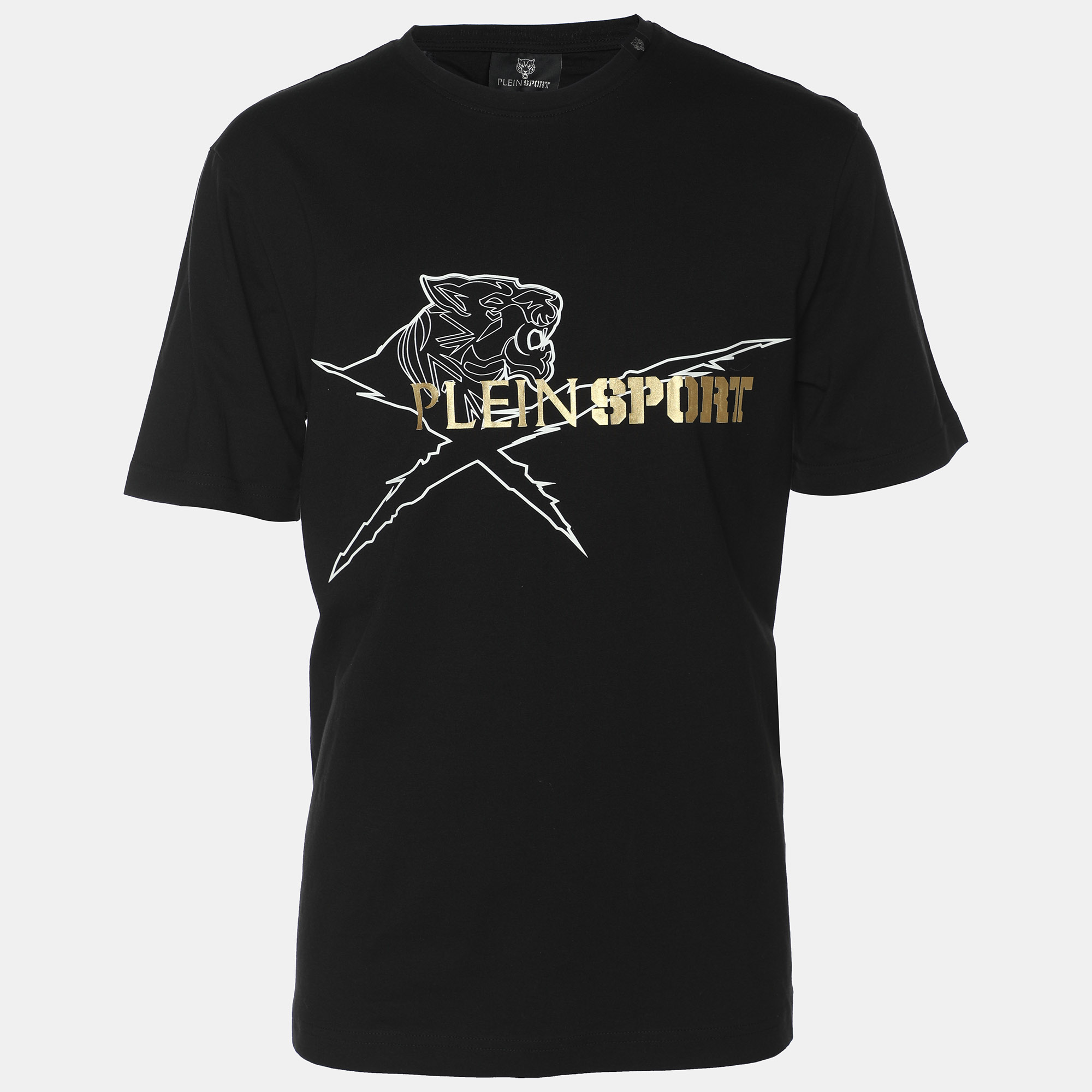 

Plein Sport Black Jersey Logo Print T-Shirt L
