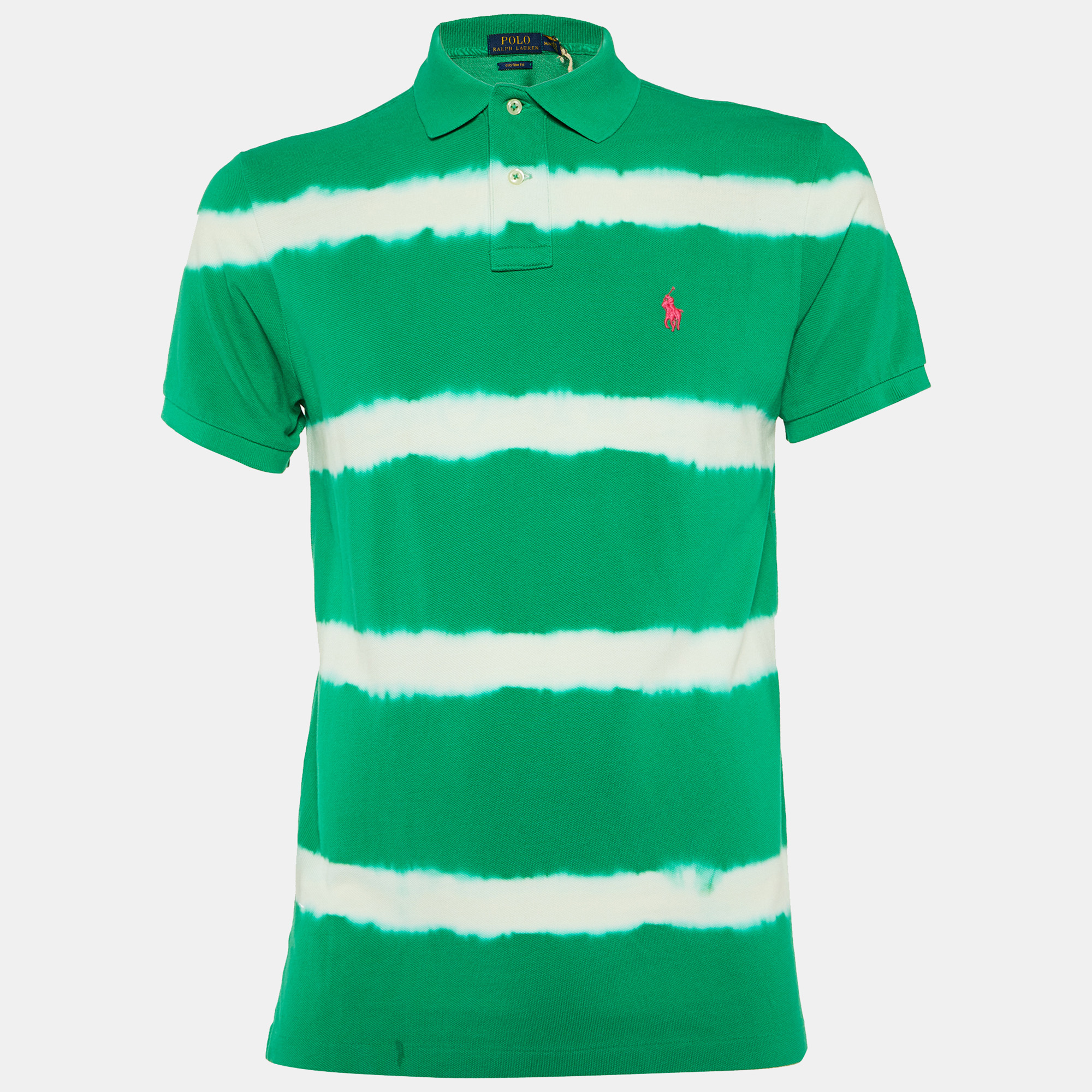 

Polo Ralph Lauren Green Tie-Dye Cotton Custom Fit Polo T-Shirt M