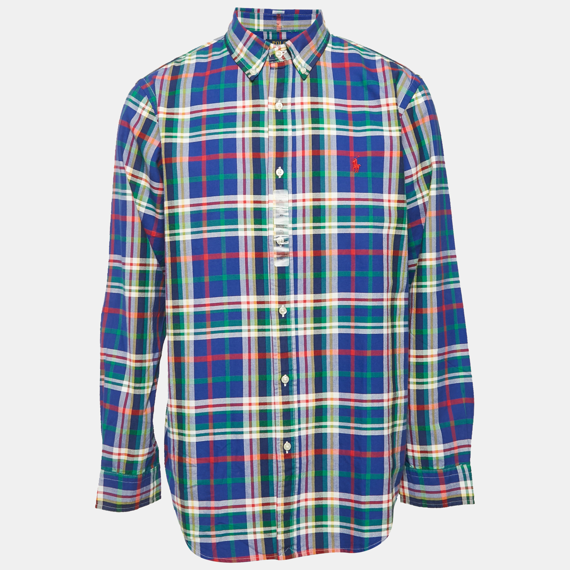 

Polo Ralph Lauren Blue Plaid Cotton Classic Fit Shirt XL