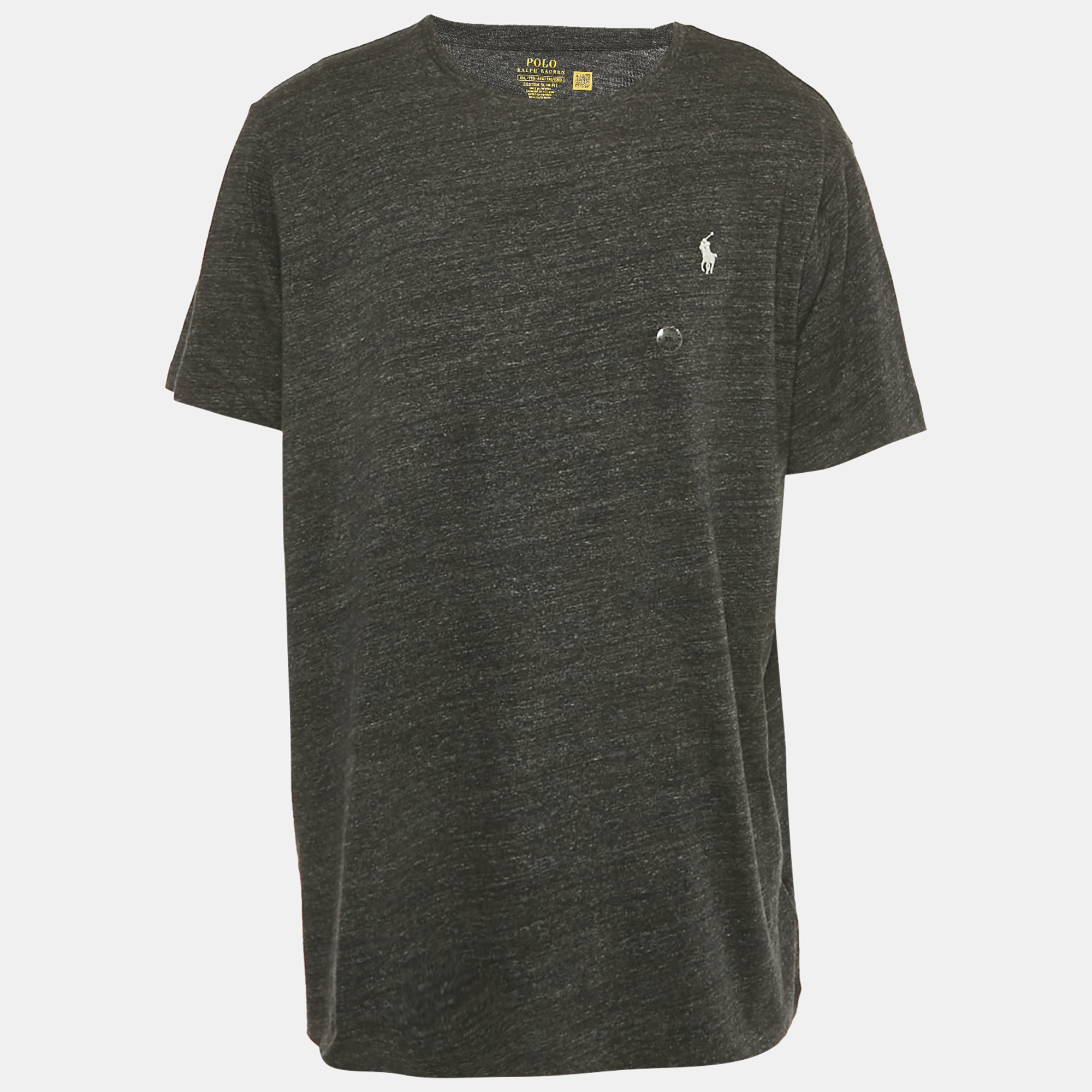 

Polo Ralph Lauren Black Melange Cotton Custom Fit T-Shirt XXL