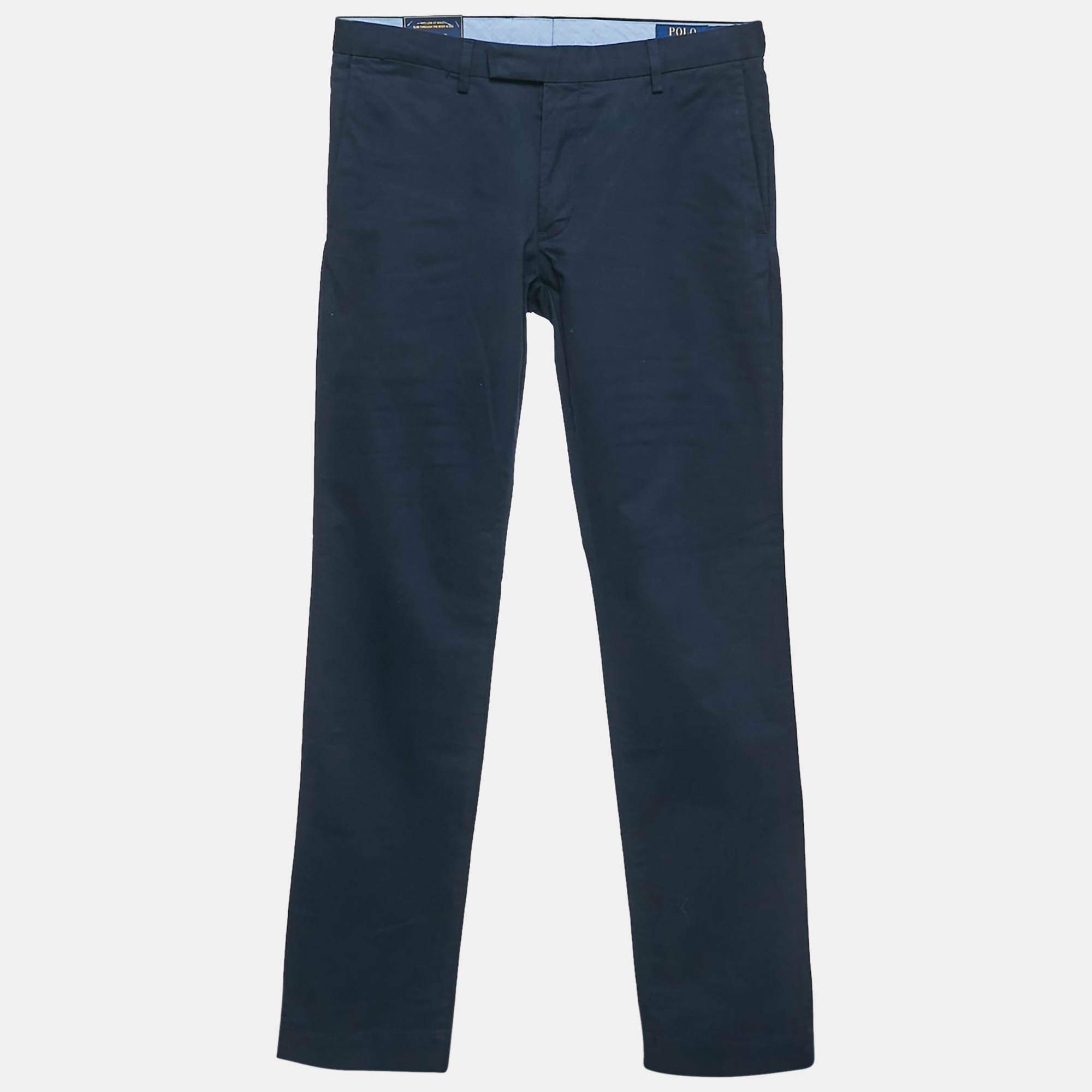 

Polo Ralph Lauren Navy Blue Stretch Gabardine Slim Trousers S