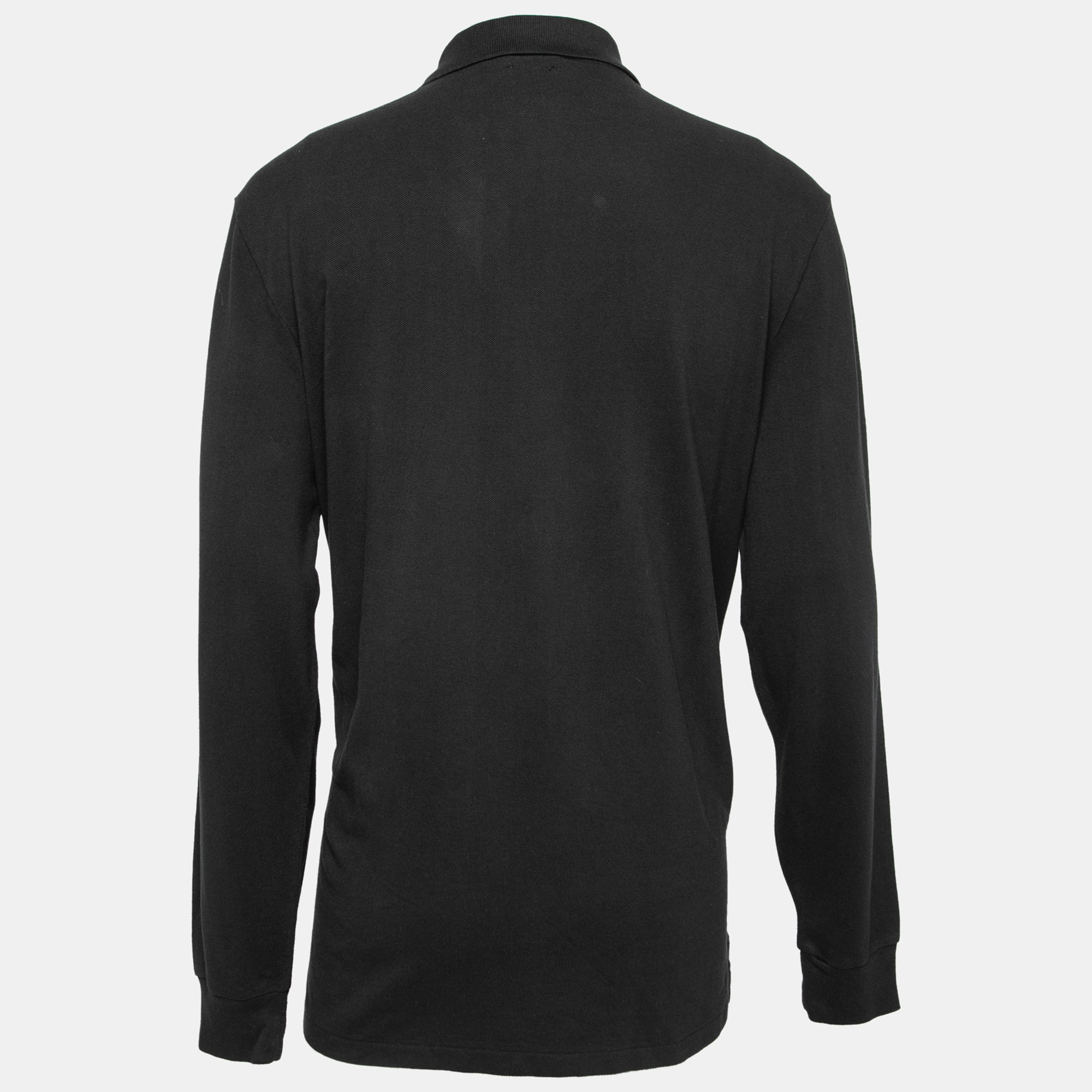 

Polo Ralph Lauren Black Cotton Pique Custom Slim Fit Polo T-Shirt