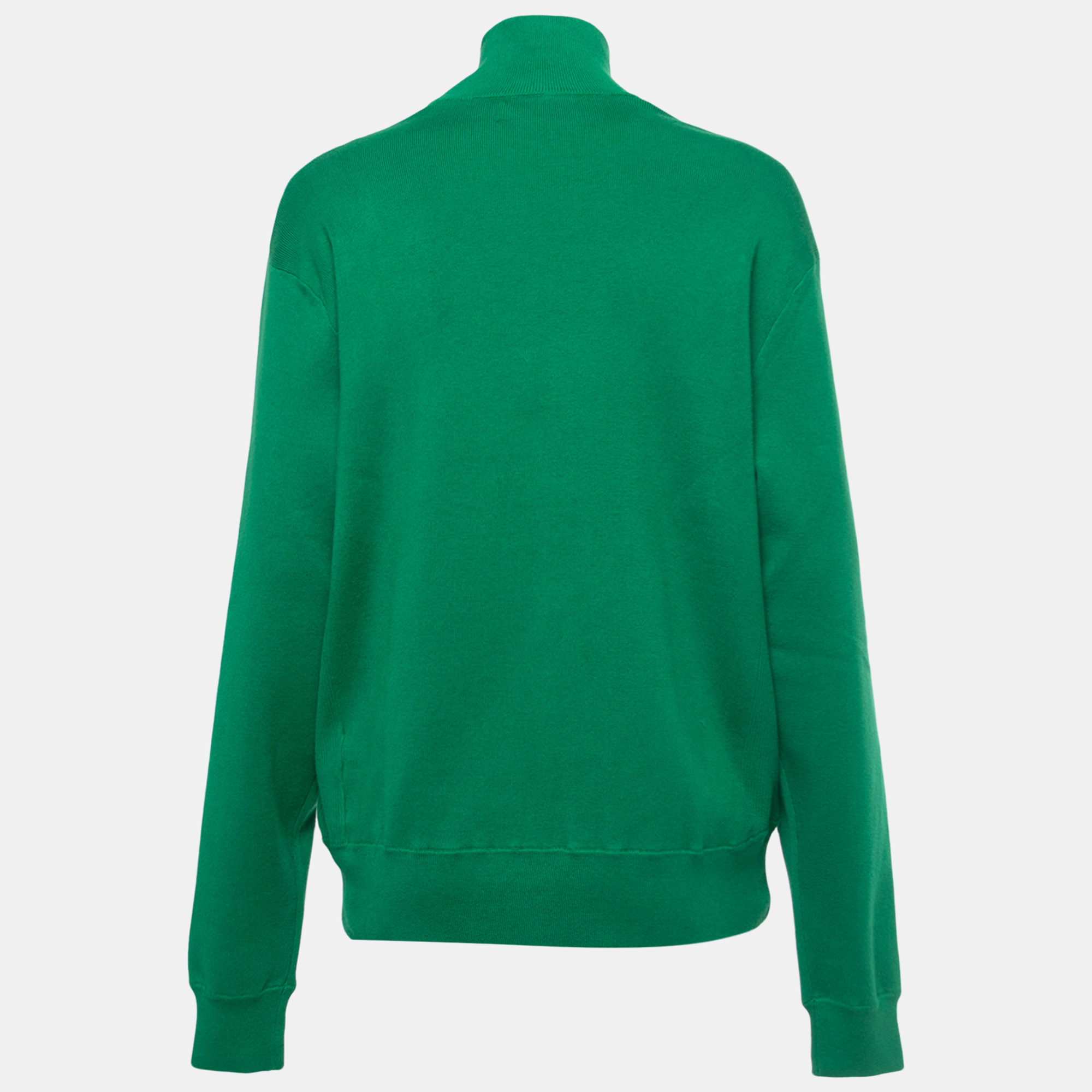 

Polo Ralph Lauren Green Cotton Knit Half Zip Sweater