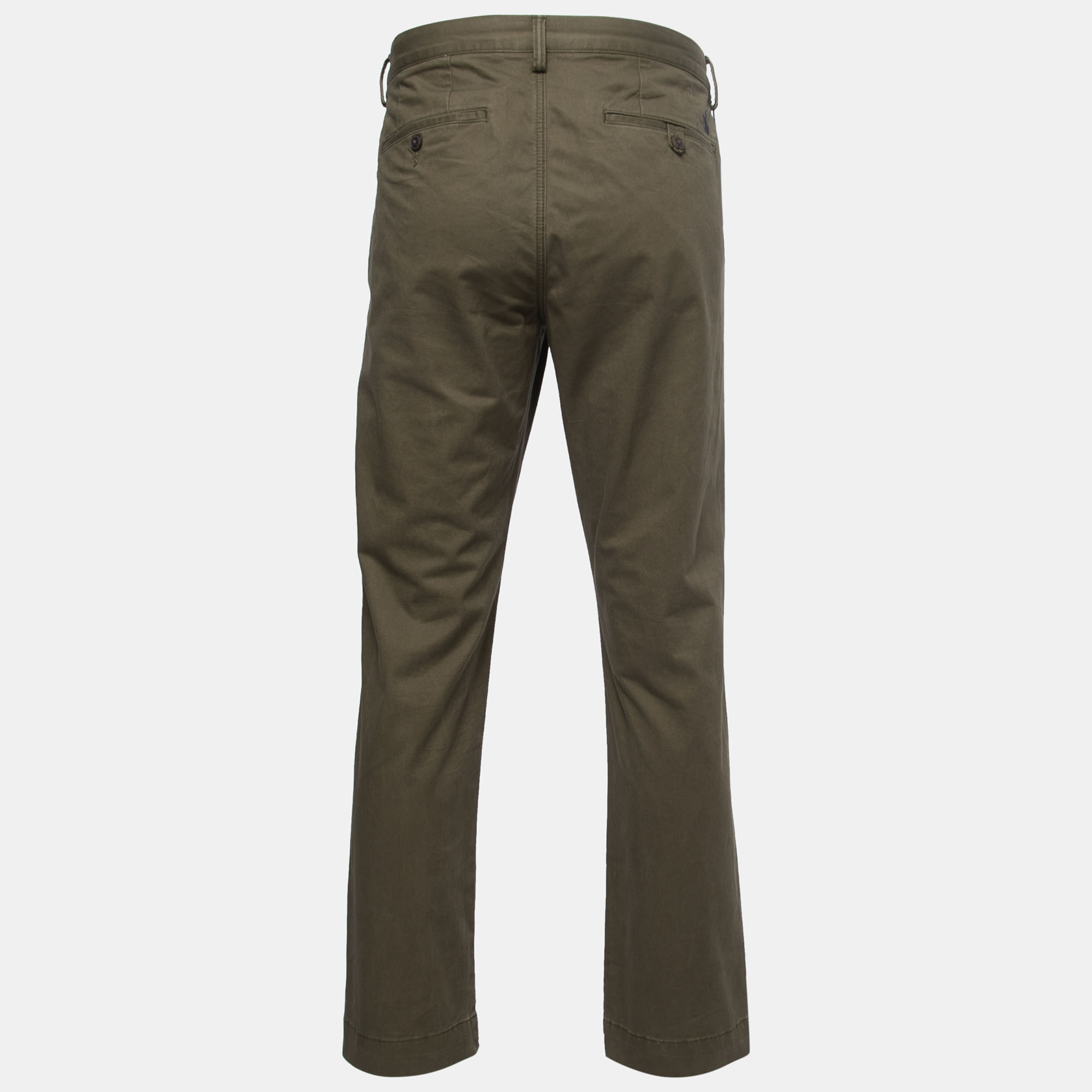 

Polo Ralph Lauren Green Cotton Twill Straight Fit Trousers