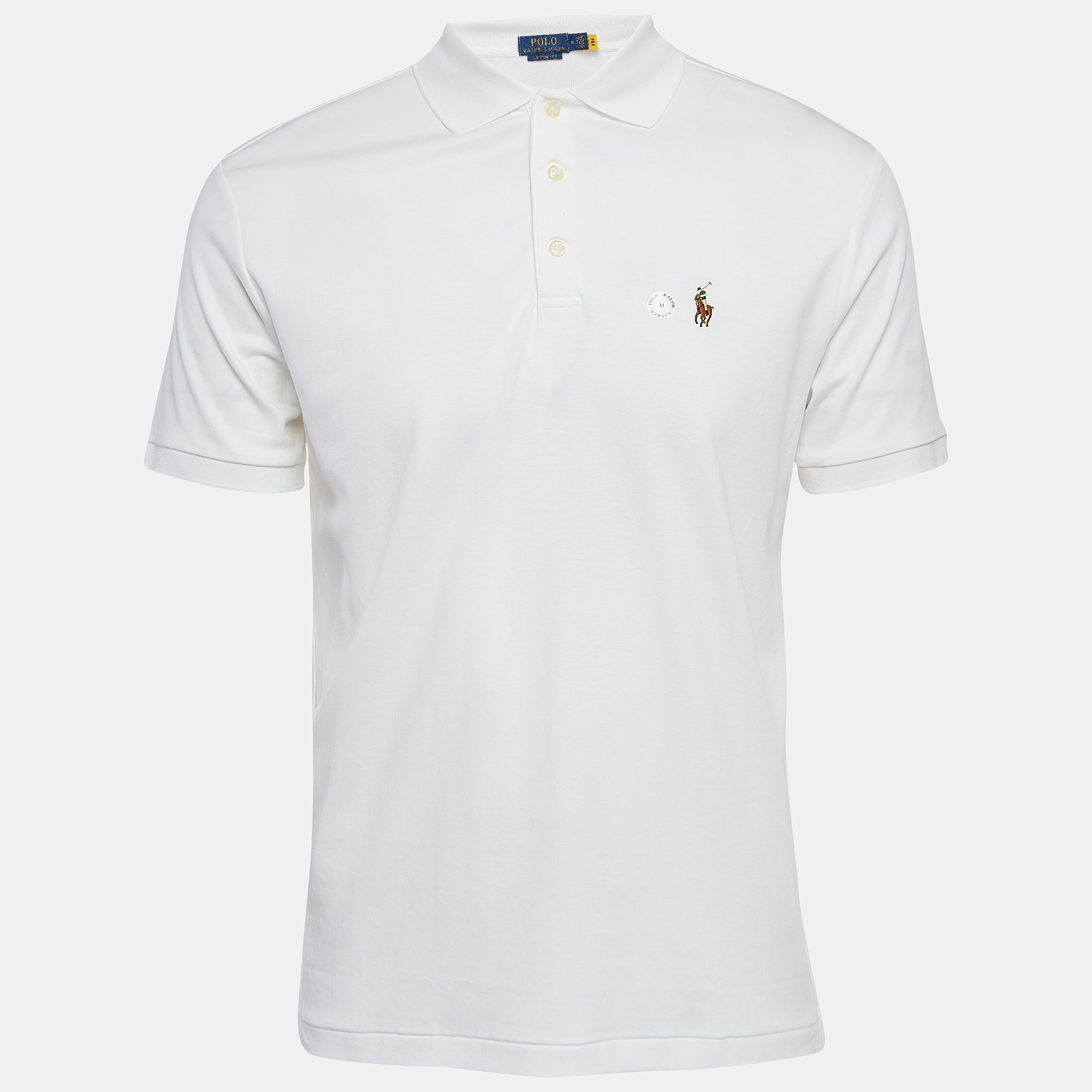 

Polo Ralph Lauren White Logo Embroidered Cotton Polo T-Shirt