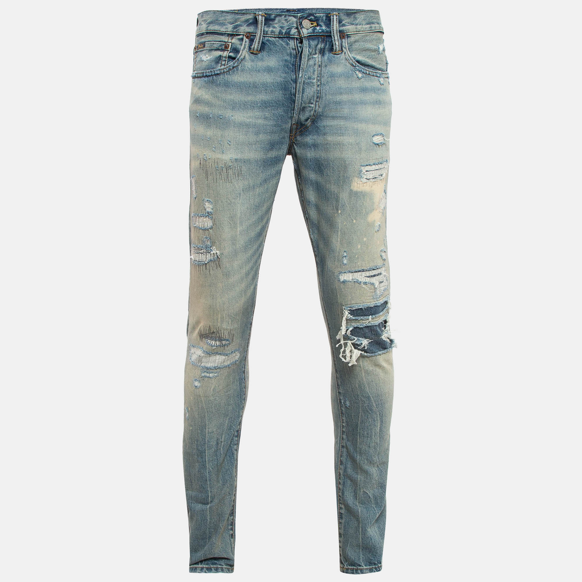 

Polo Ralph Lauren Blue Distressed & Washed Denim Jeans M Waist 32"