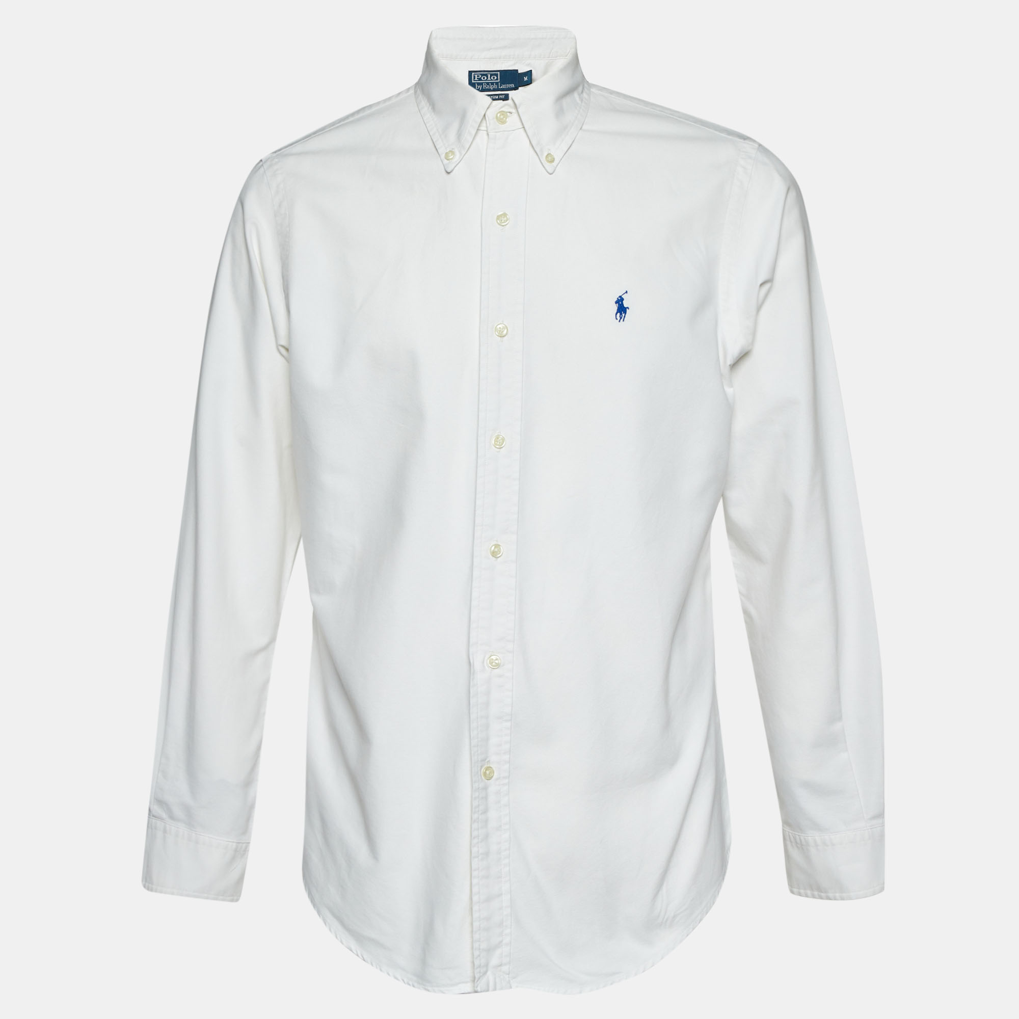 

Polo Ralph Lauren White Cotton Custom Fit Button Down Shirt M