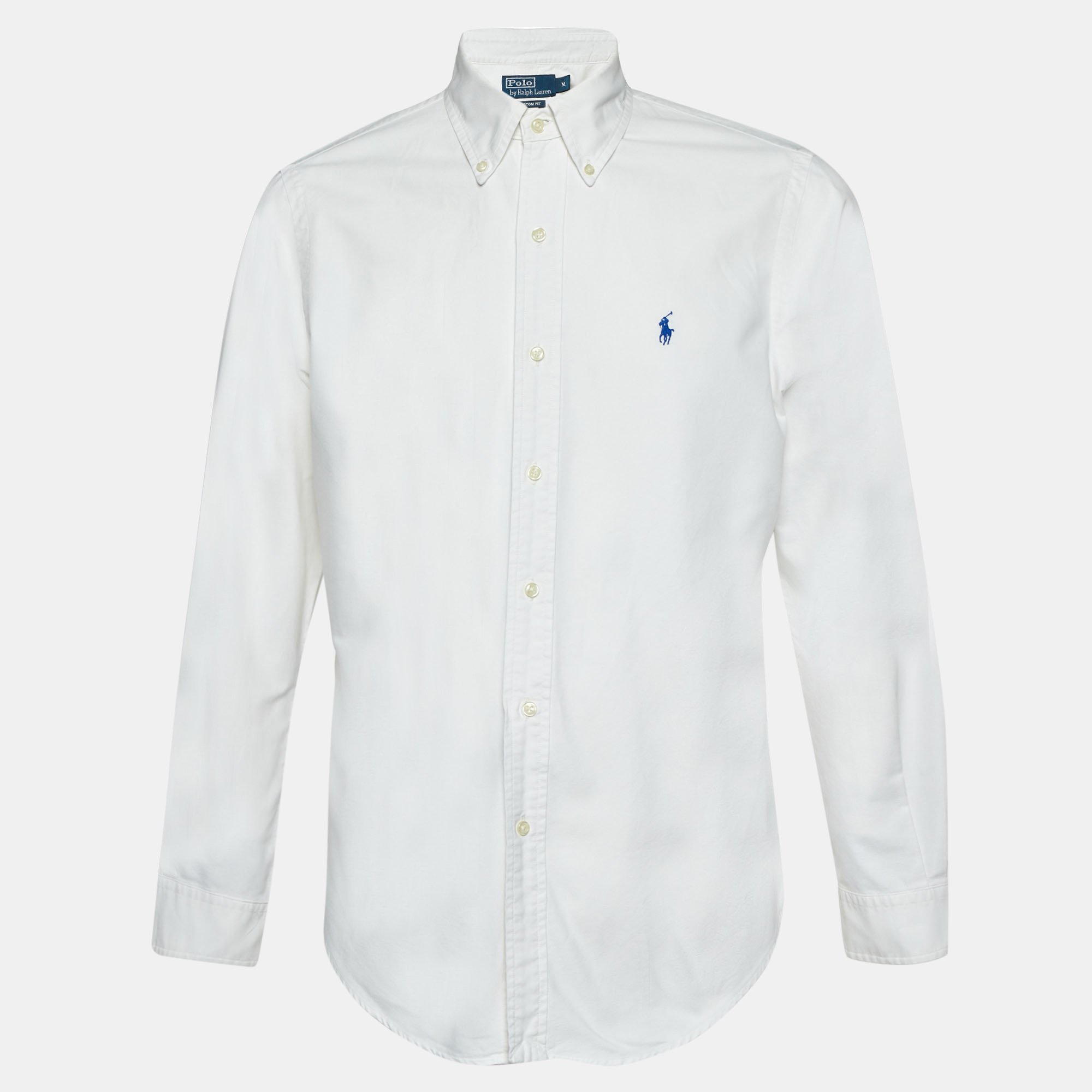 

Polo Ralph Lauren White Cotton Custom Fit Button Down Shirt M