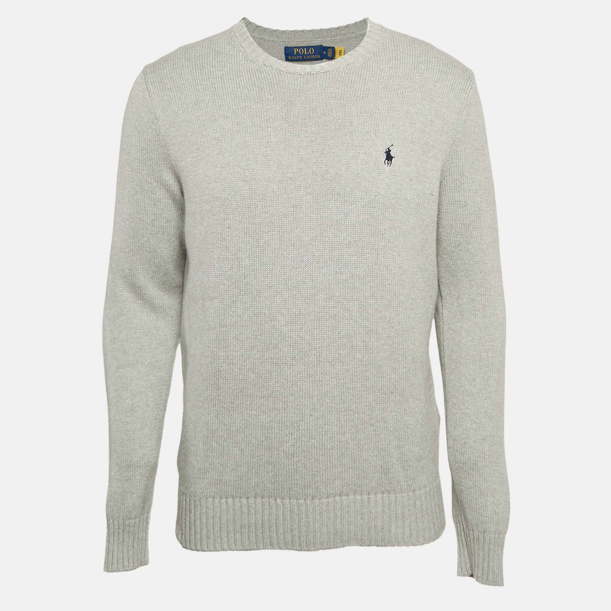 

Polo Ralph Lauren Grey Cotton Rib Knit Sweater M