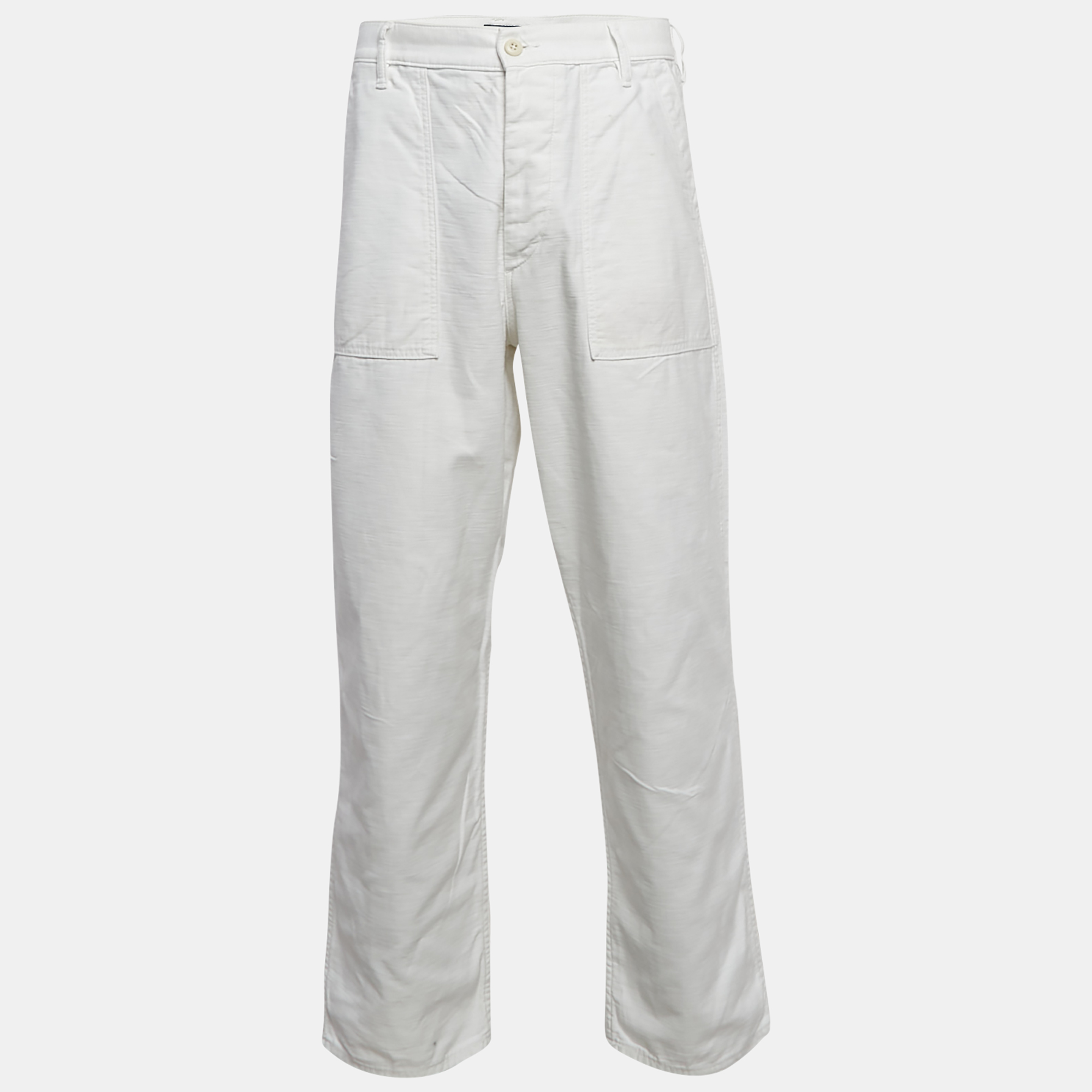 

Polo Ralph Lauren White Cotton Straight Leg Trousers M