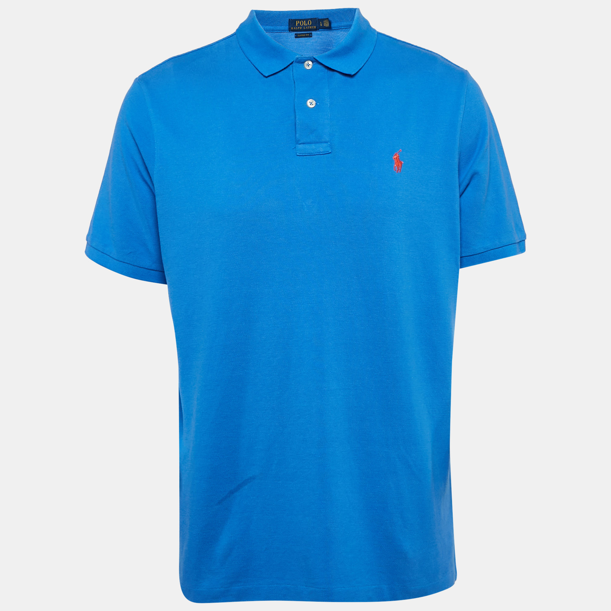 

Polo Ralph Lauren Blue Pique Cotton Polo T-Shirt L