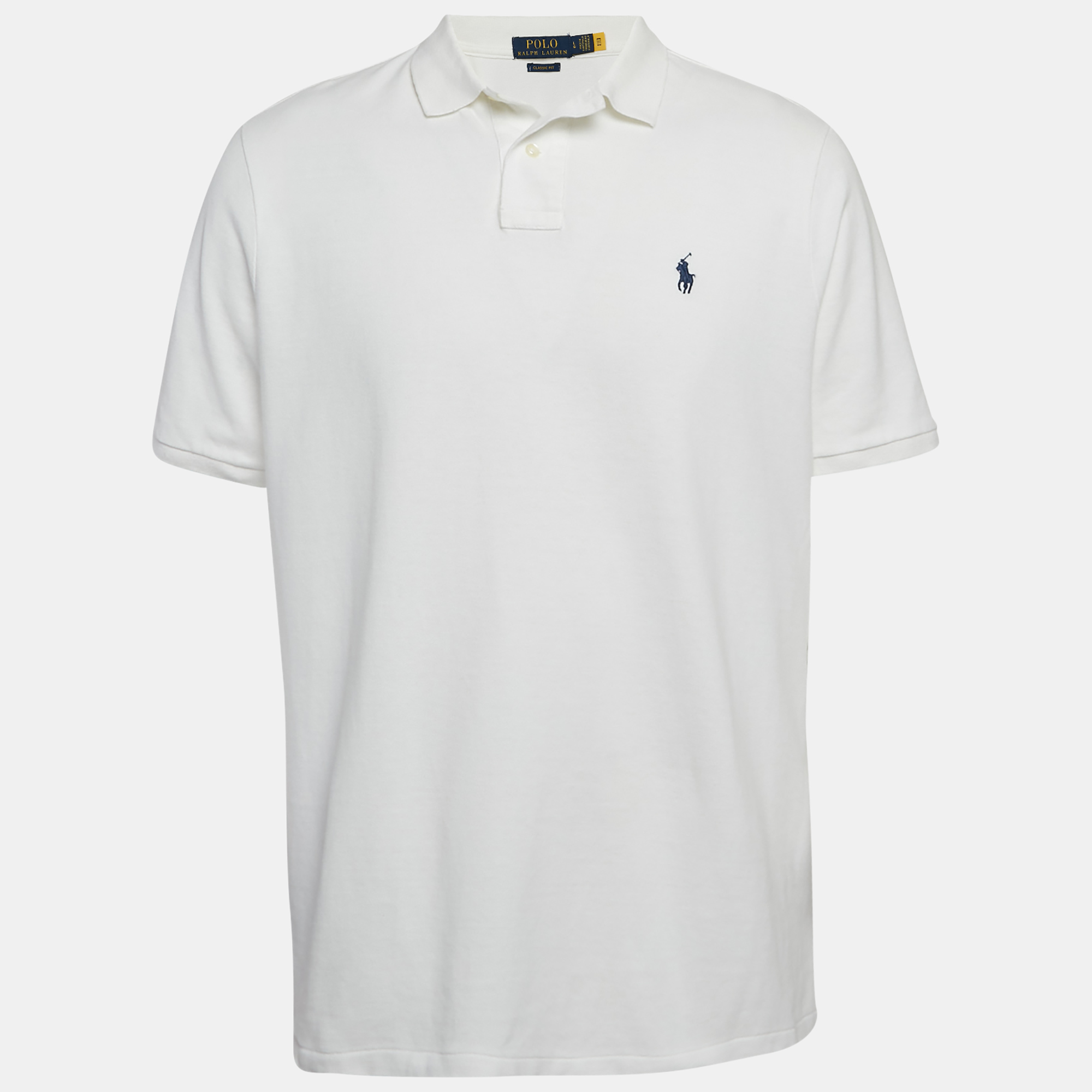 

Polo Ralph Lauren White Cotton Pique Polo T-Shirt L