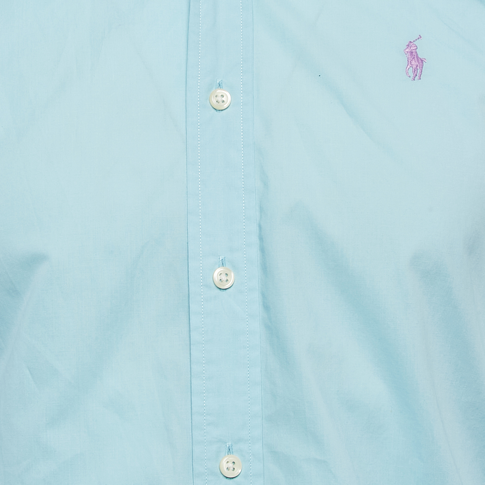 Polo Ralph Lauren Blue Cotton Slim Fit Button Down Shirt S 