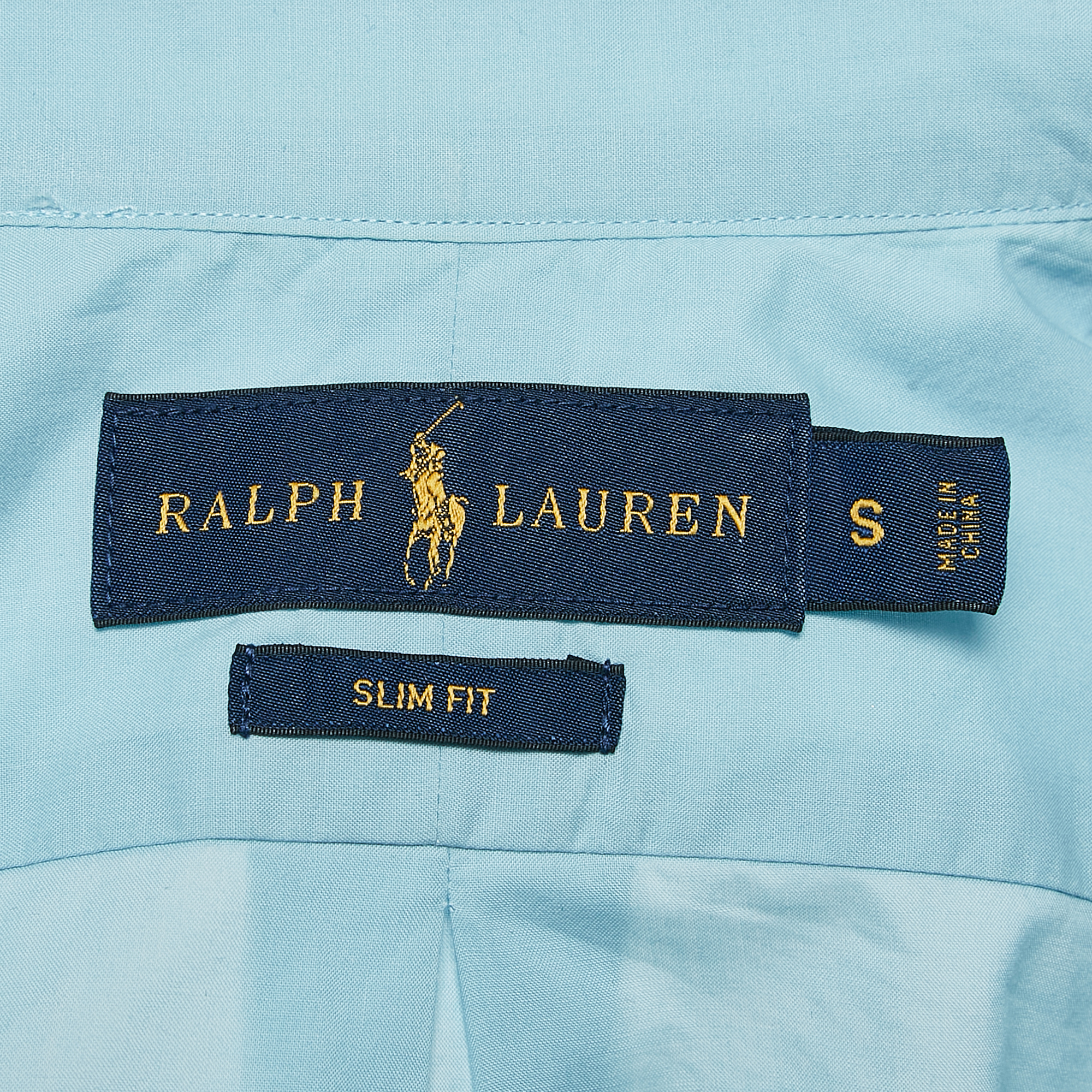 Polo Ralph Lauren Blue Cotton Slim Fit Button Down Shirt S 