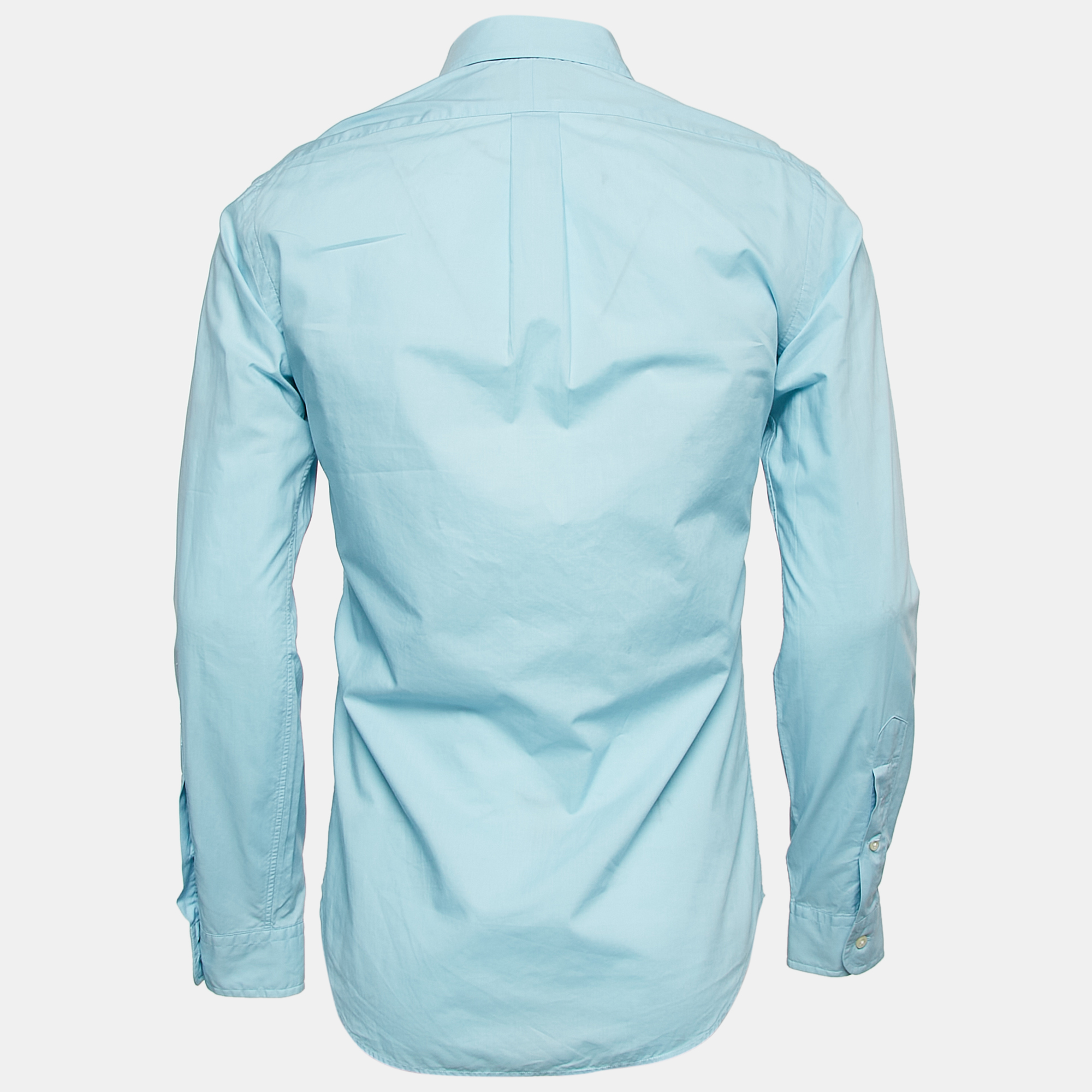 Polo Ralph Lauren Blue Cotton Slim Fit Button Down Shirt S 