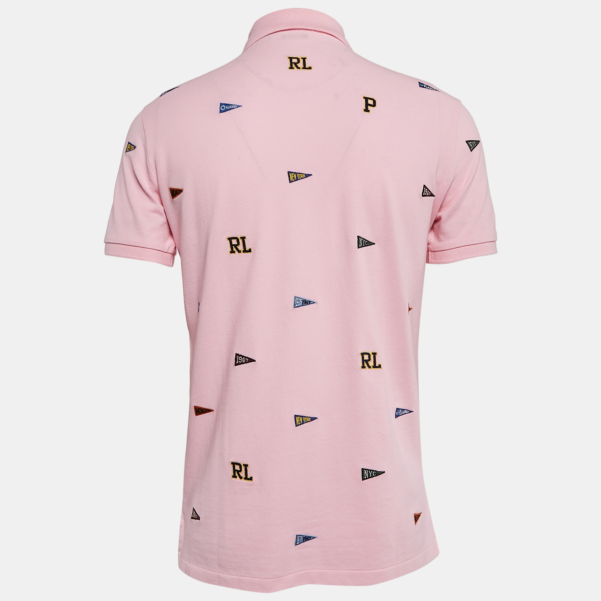 Polo Ralph Lauren Pink Embroidered Cotton Polo T-Shirt M 