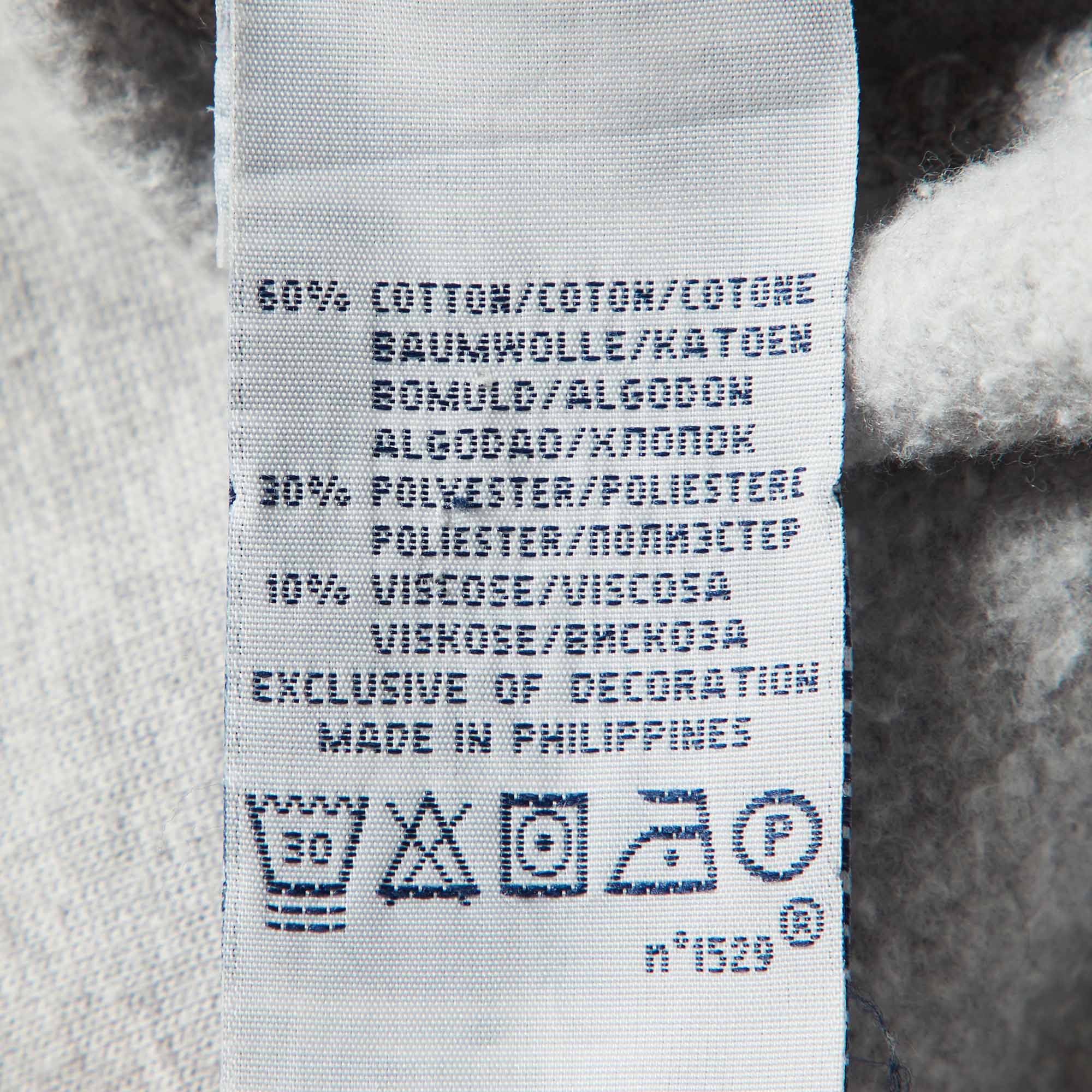 Polo Ralph Lauren Grey Cotton Logo Embroidered Hoodie M 