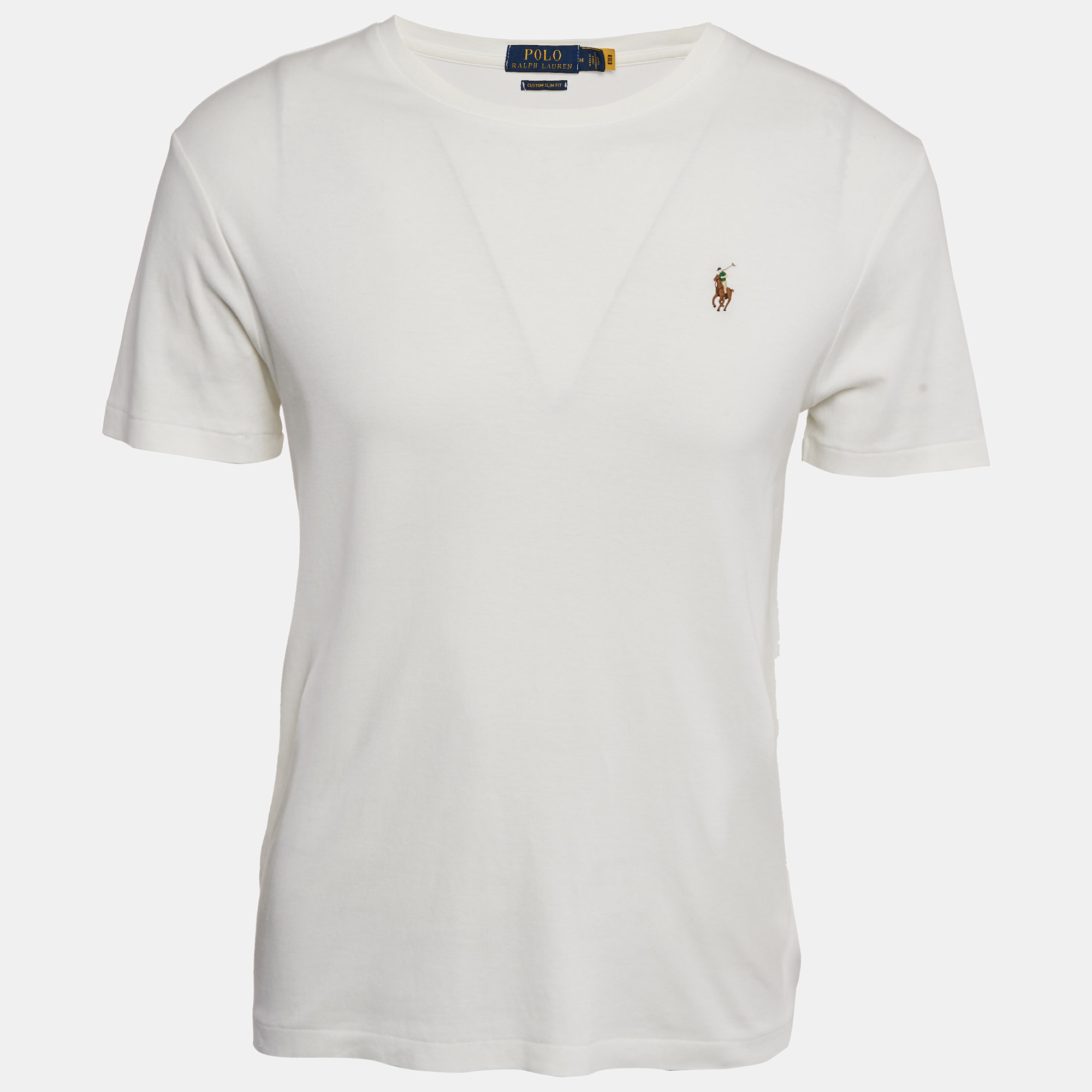 

Polo Ralph Lauren White Cotton Crew Neck Custom Slim Fit T-Shirt M