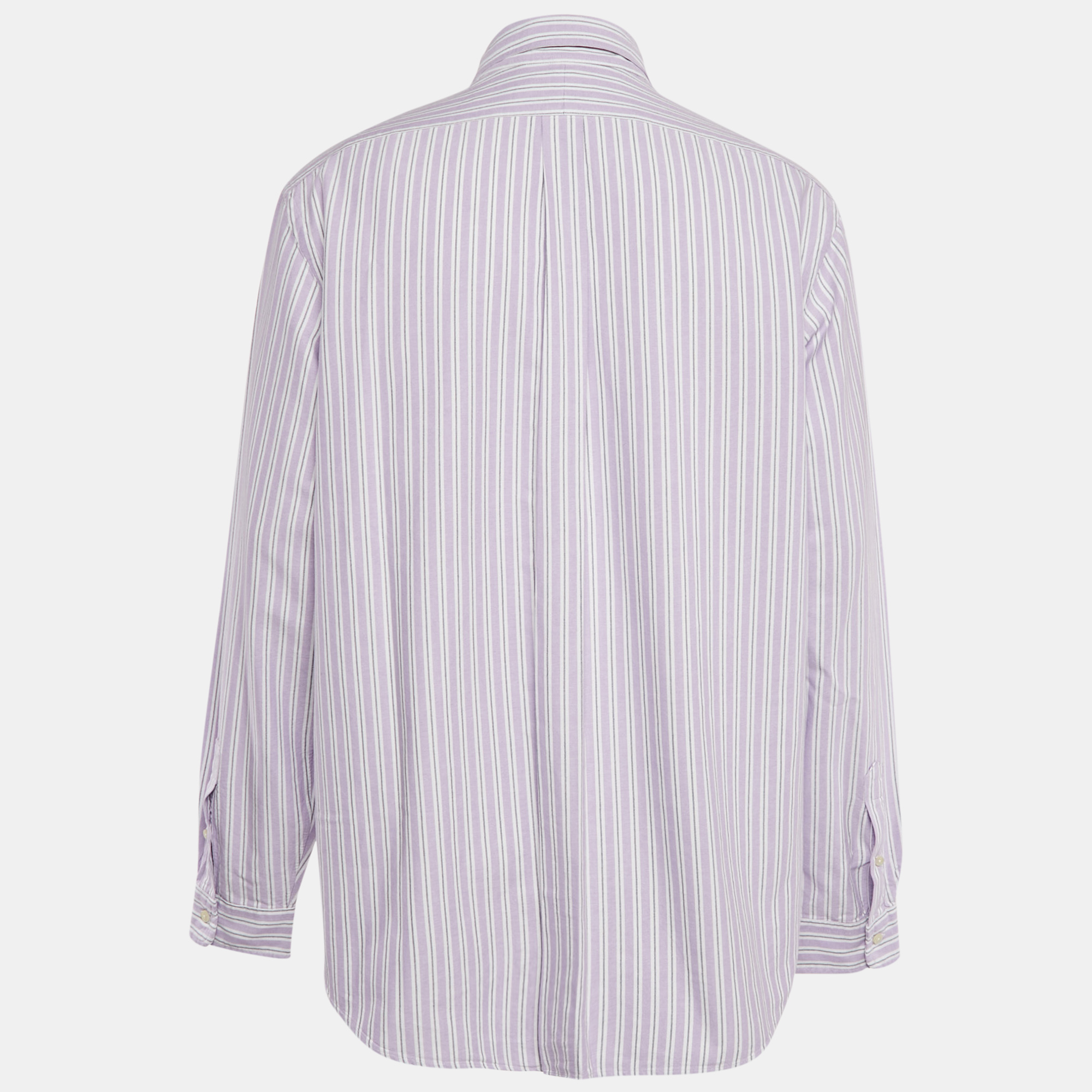 Polo Ralph Lauren Purple Stripe Cotton Button Down Shirt XXL 