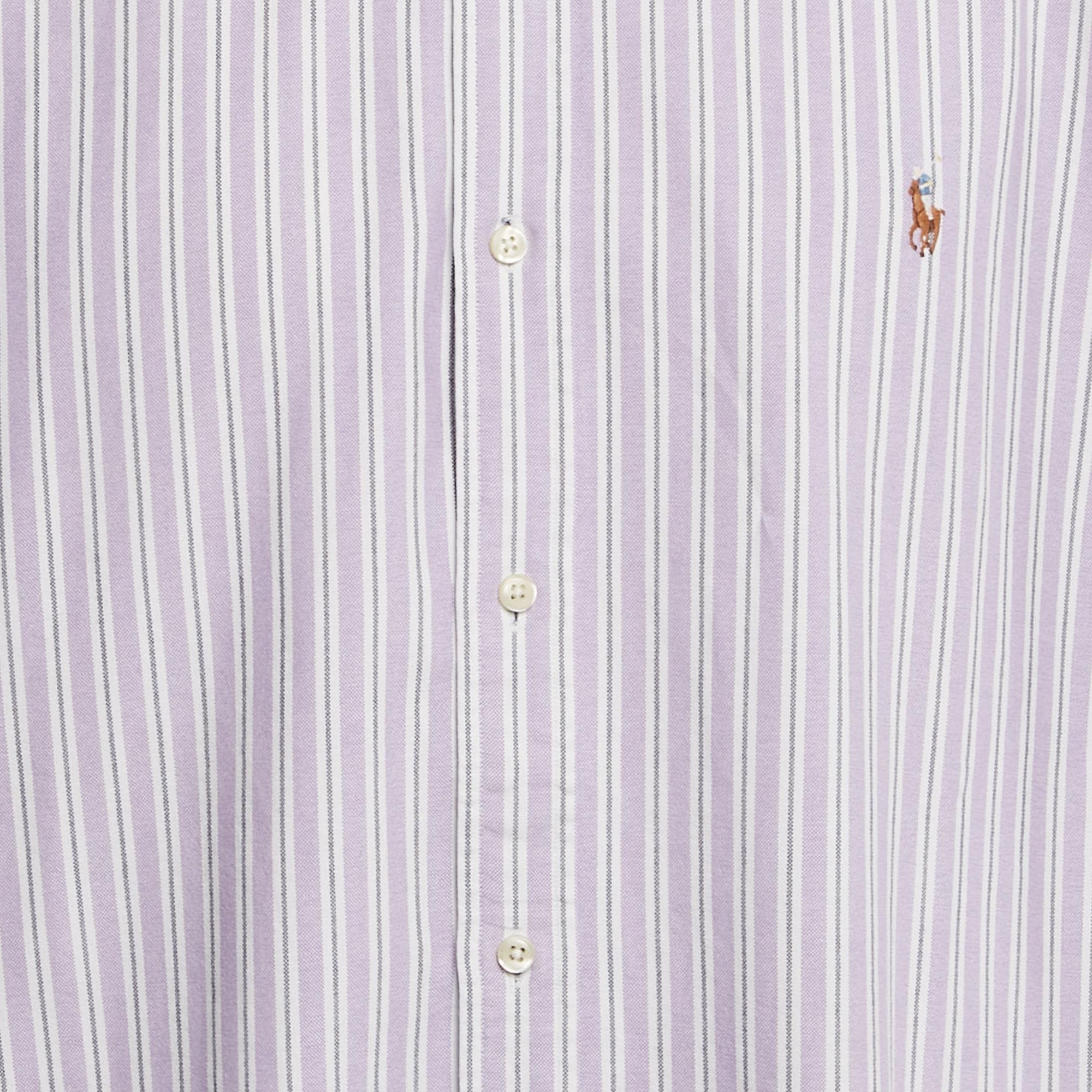 Polo Ralph Lauren Purple Stripe Cotton Button Down Shirt XXL 
