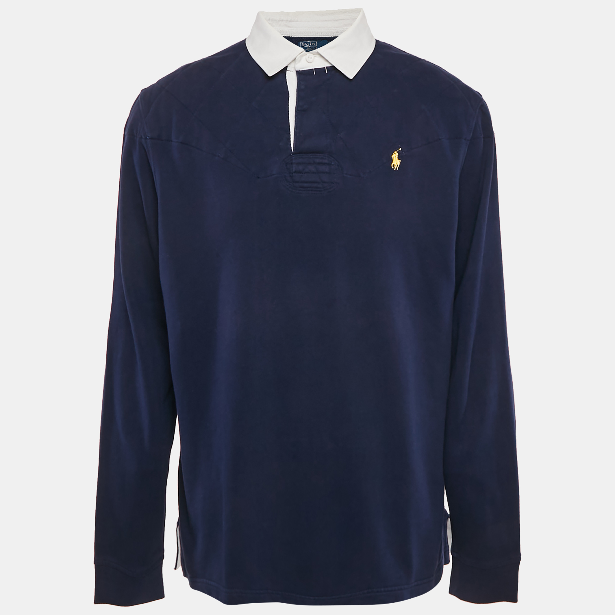 

Polo Ralph Lauren Navy Blue Cotton Long Sleeve Polo T-Shirt XL